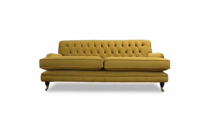 Sofa 3 Sëtzer Giel Polstersofa Wunnzëmmer Elegantes Design Klassesch.