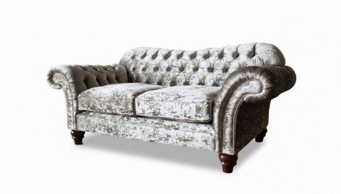 Chesterfield Polster Textil Canapé 2 Sëtzer Canapé Design Luxus Stoffcanapéen
