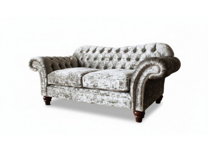 Chesterfield Polster Textil Canapé 2 Sëtzer Canapé Design Luxus Stoffcanapéen