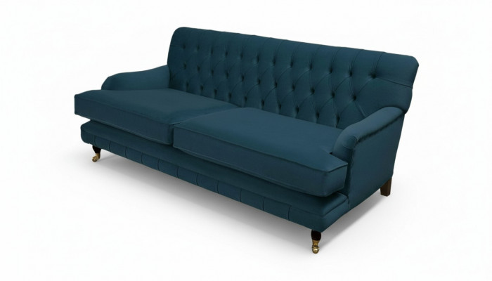 Chesterfield Design Luxus Polstersofa 3 Sëtzer Blo Couch Textil Neit