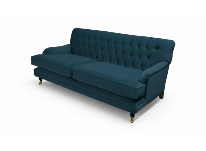 Chesterfield Design Luxus Polstersofa 3 Sëtzer Blo Couch Textil Neit