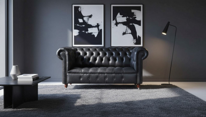 Klassesch Design Chesterfield Luxus Polstersofa Canapé Sëtz Garnissage Lieder Nei