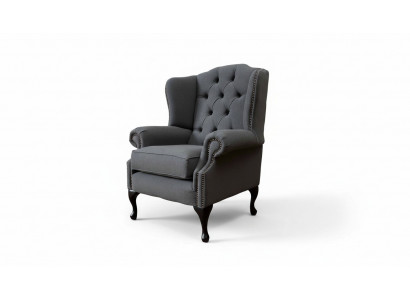 Grau Ouschteressesel Sessel Design Polstersofa Couch Chesterfield Textil Nei