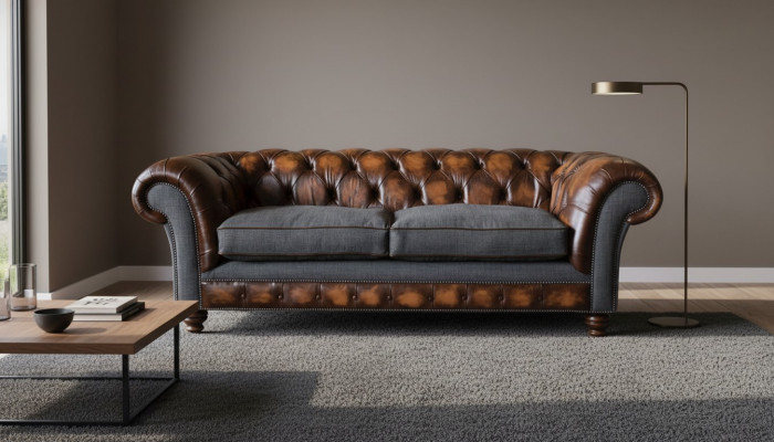 Chesterfield Design Luxus Gepolstert Sofa Canapé Sëtz Wunnzëmmer Lieder Nei
