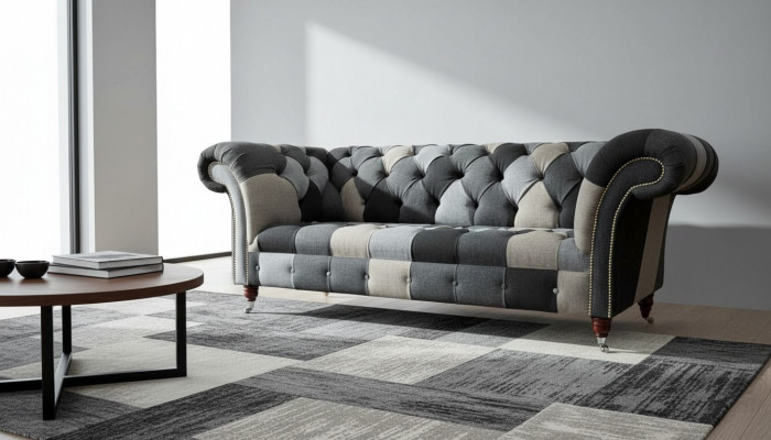 Modern Canapé 3 Sëtzer Chesterfield Dreisëtzer Wunnzëmmer Canapé Luxus Couch Stil
