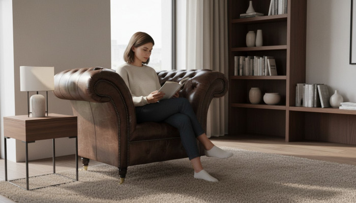 Chesterfield Fauteuil Klassesch Design Wunnzëmmer Polster Einsëtzer Stil Miwwelen