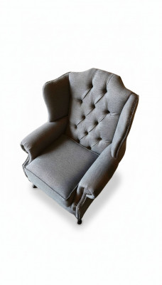 Fotell Ouerfotell Stoffgro Wohnzimmer Polyester 1-Sëtzer Modern Nei