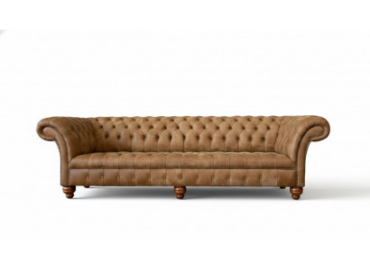 Canapé 4 Plaz Chesterfield Polster Wunnzëmmer Design Luxus Holz Nei