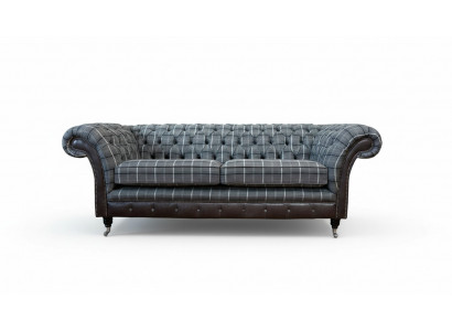 Sofa 3 Sëtz Sofas Textil Couchen Design Miwwelen Dräisëtzer Grombéisch Chesterfield