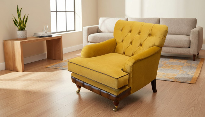 Sesselen 1 Sëtz Sofas Stoff Wunnzëmmer Textil Luxus Miwwelen Einsëtzer Chesterfield
