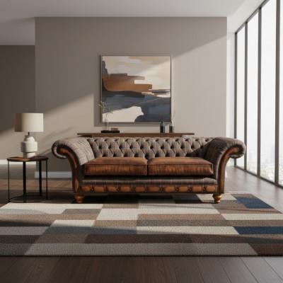 Wunnzëmmer Modern Sofa 3 Sëtzer Design Stil Miwwelen Chesterfield Sofas Gro Nei