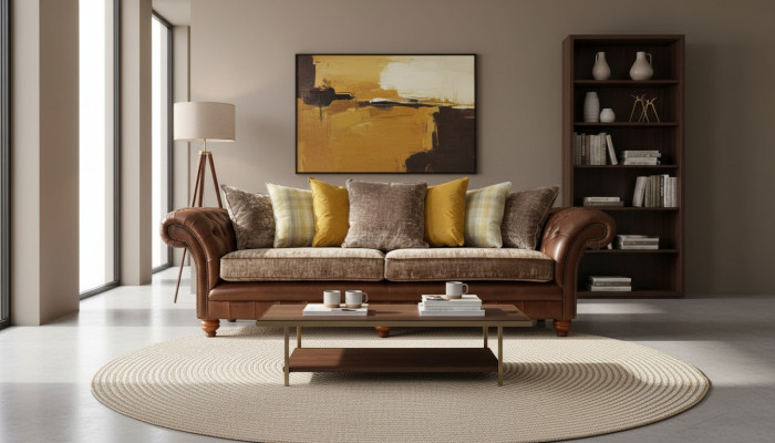 Sofa Couch 3-Sëtzer Design Couch Polster Textil Klassesch Dräisëtzer Nei