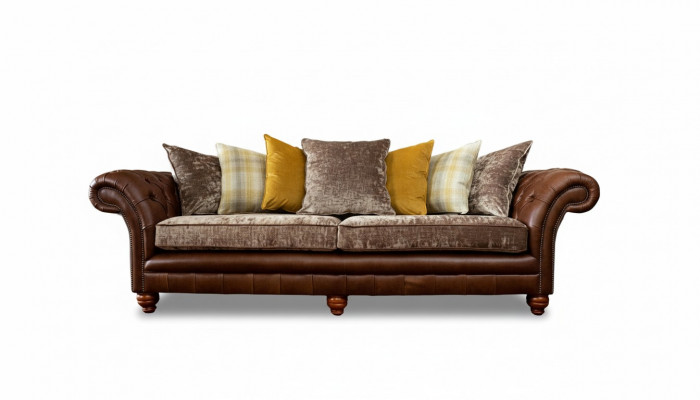 Sofa Couch 3-Sëtzer Design Couch Polster Textil Klassesch Dräisëtzer Nei