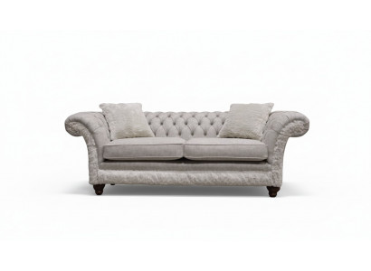 Modern Dreisitzer Design Polstersëtzt Textil Sofa 3 Sëtzer Wunnzëmmersofa Chesterfield Beige