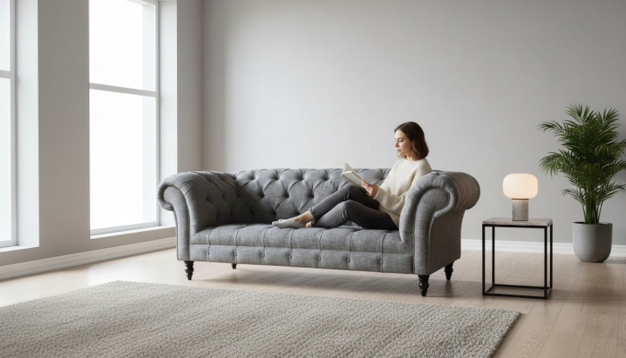Chesterfield Canapé Sofa Polster 3 Sëtzer Sofaen Sëtz Sofaen Gro Nei