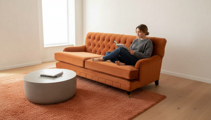 Däisëtzeger Canapé 3 Sëtz Stoff Chesterfield Modernen Design Wunnzëmmer Kanapee