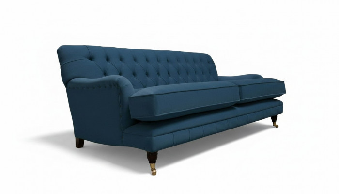 Dräisëtzer Canapé Polster Design Sofa Blo Sëtzmierescht Miwwelen Chesterfield