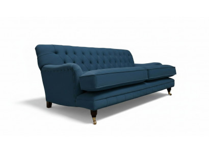 Dräisëtzer Canapé Polster Design Sofa Blo Sëtzmierescht Miwwelen Chesterfield