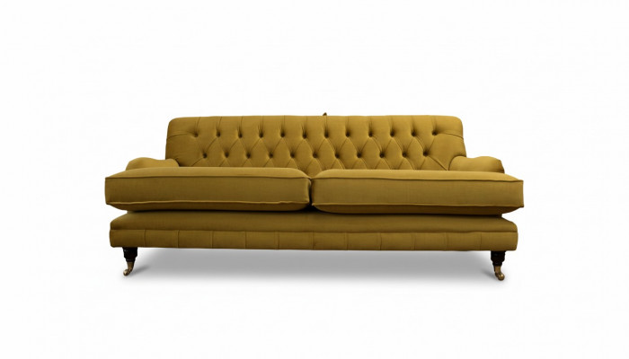 Chesterfield Sofa 3 Sëtzpolster Textil Stoff Canapéë Elegant Sofas