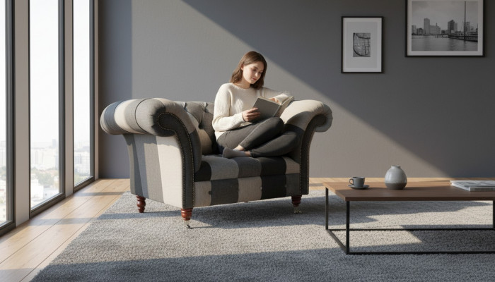 Canapé 1 Sëtz Textil Lounge Luxus Polster Sëtz Neien Fauteuil Design Canapé