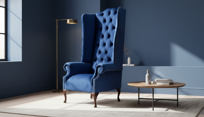 Fauteuil Chesterfield Canapé Textil Lounge Polster Blo Luksus Ouerfauteuil