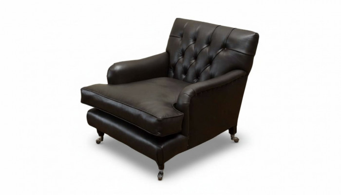 Designer Fotell 1 Sëtz Braun Lieder Textil Luxus Sofa Chesterfield