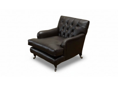 Designer Fotell 1 Sëtz Braun Lieder Textil Luxus Sofa Chesterfield