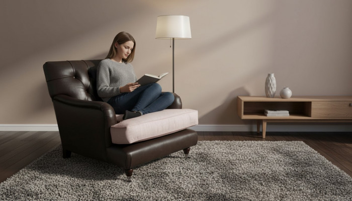 Sessel Design Canapé Relax Lounge Braun Polster Luxus Chesterfield Nei