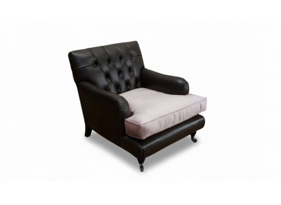 Sessel Design Canapé Relax Lounge Braun Polster Luxus Chesterfield Nei