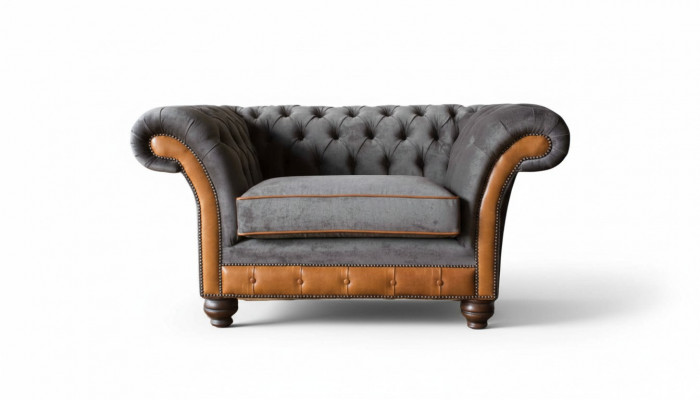 Chesterfield Design Sesselleff an Textil Polstersofaen Ohrensessel