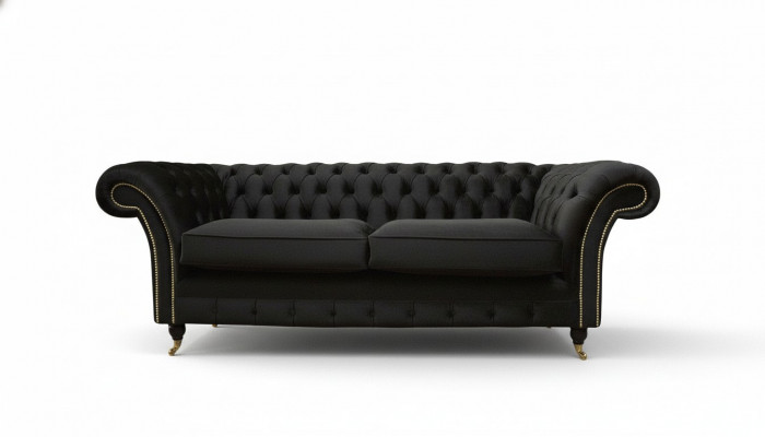 Chesterfield Sofa 3 Sëtzer Couch Polster Luxus Textil Canapéen Sofas