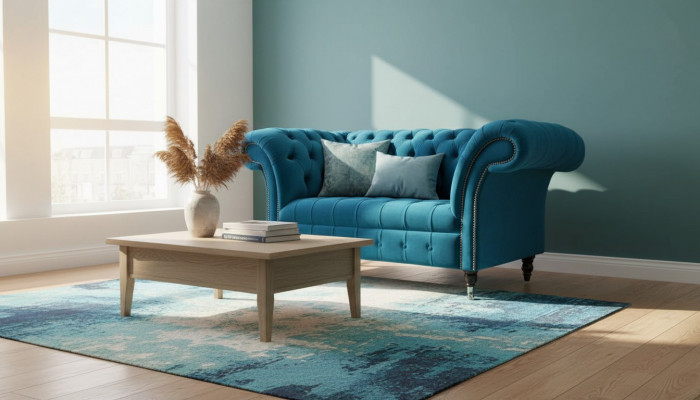 Chesterfield Fauteuil Design Polster Sofa Canapé Blo Textil Miwwelen