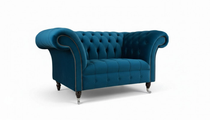 Chesterfield Fauteuil Design Polster Sofa Canapé Blo Textil Miwwelen