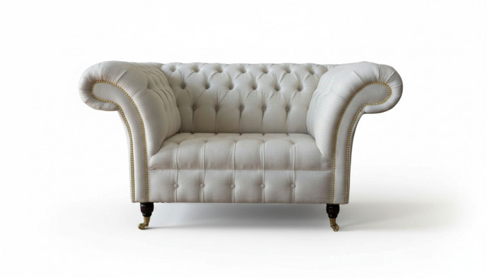 Sofa 1.5 Sëtz Couch Design Polster Modern Textil Stoff Sofae Nei