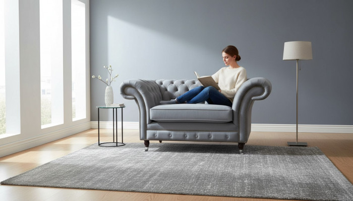 Chesterfield Fauteuil Textil Sofa Stëfter Canapéen Couchen Lounge Gro