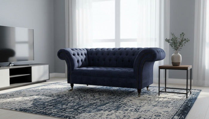Chesterfield Design Canapé 2 Platzen Polster Blo Canapéen Couchen Nei