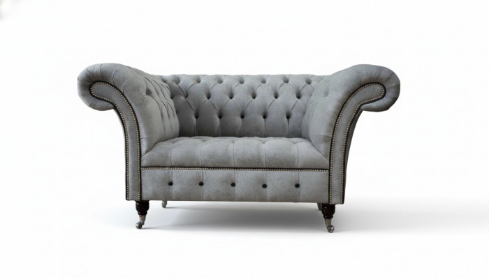 Chesterfield Fauteuil Stoff Wunnzëmmer Design Polster Textil Design Luxus