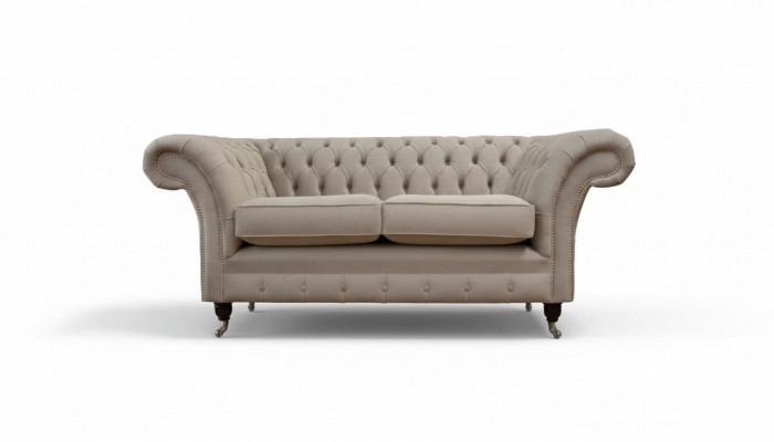 Chesterfield Textil Polstersofa Design Luxus Couch Stoff Sofas 2 Plazen