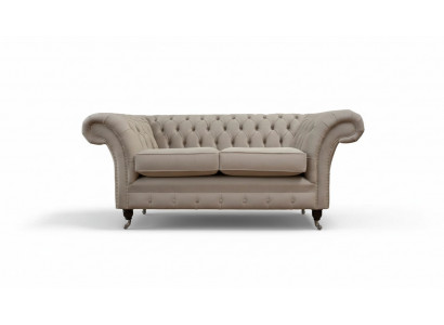 Chesterfield Textil Polstersofa Design Luxus Couch Stoff Sofas 2 Plazen