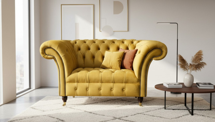 Chesterfield Giel Fauteuil Canapé Polster Luxus Textil Design Cannapeen Nei