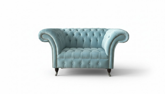 Chesterfield Fauteuil Türkis Gepolstert Sofa 1-Sëtz Design Gepolstert Nei