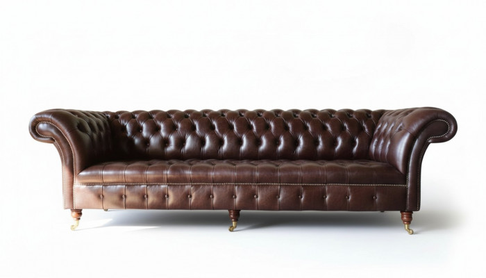 Sofa Chesterfield Canapé Polster Sëtz Lieder Canapéën Braun Designer