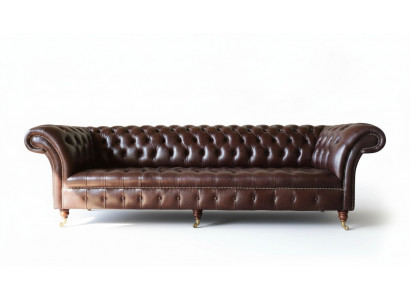 Sofa Chesterfield Canapé Polster Sëtz Lieder Canapéën Braun Designer