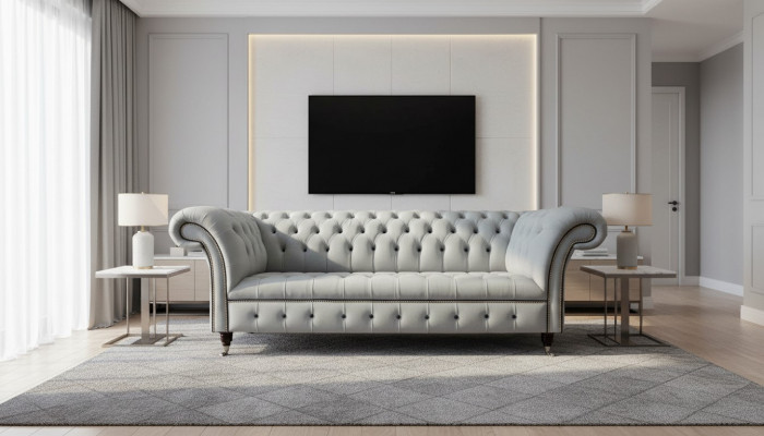 Canapé 3 Sëtzer Luxus Chesterfield Ledersofas Luxus Designer Couche Neit