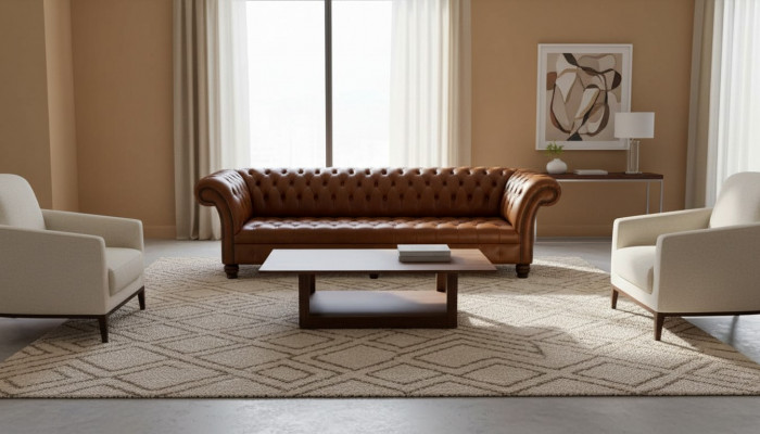 Sofa Wunnzëmmer Chesterfield Couch Polster Sofas 4 Sëtzer Lieder xxl grouss