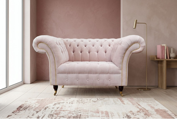 Fautteuil Pouster Canapé Textil Chesterfield Couche 1 Plaz Eenzetzer Rose