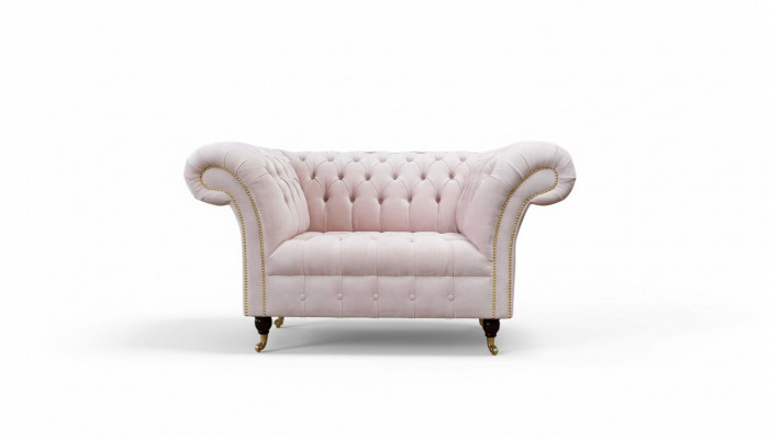 Fautteuil Pouster Canapé Textil Chesterfield Couche 1 Plaz Eenzetzer Rose