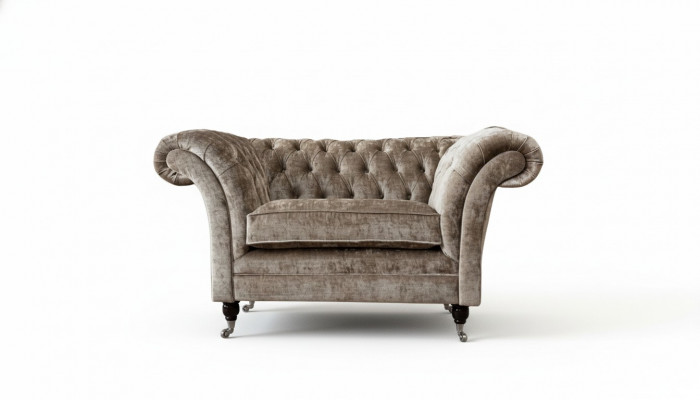 Design Chesterfield Fotell 1-Plaz-Sëtz Couch Gepolstert Luxus Textil Sofas