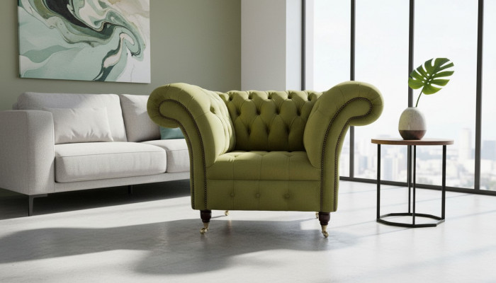 Chesterfield Design Sëtz Canapé Polster Luxus Stoff Couchen Einsëtzer