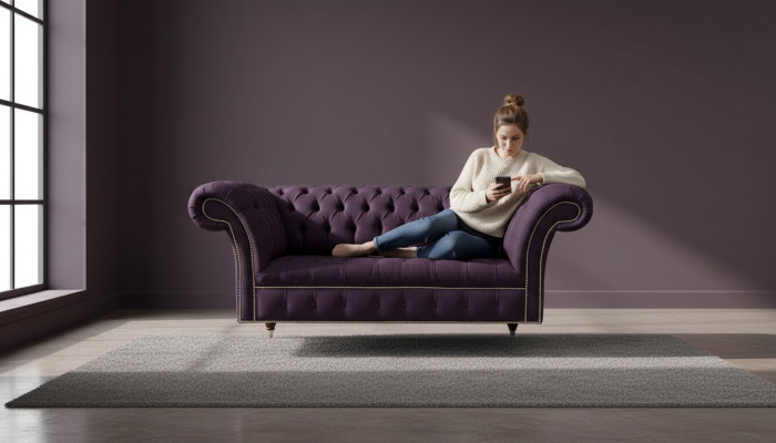 Canapé Këssen Canapéen Nei Canapé 2 Sëtzer Design Chesterfield Stoff Couch